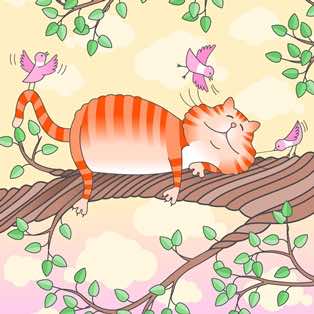 orange tabby cat is a pleasure seeker